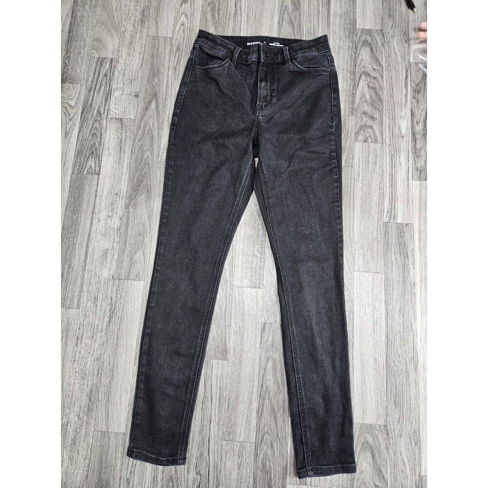 (3/$35) Old Navy Jeans Womens 2 Black High-Rise Super‎ Skinny Denim High Waist